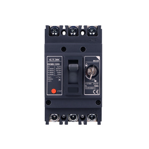 ETEK   thermal electromagnetic type  MCCB  3 pole AC type 125A 3p modular contactor circuit breaker 400V black MCCB