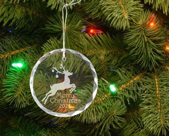 MH-DS0308 Blank Crystal Christmas Ornament Round Glass Ornament K9 Crystal Blank Hanging Crystal Glass Ornaments