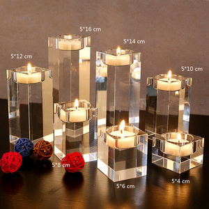 Dining Table Solid Crystal Candlestick Transparent candle holders