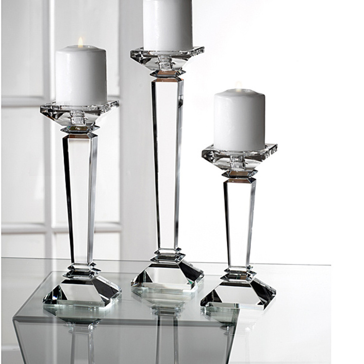 MH-TZ0122 Wholesale Crystal Pillar Holder Candle Holder