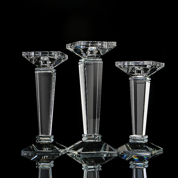 MH-TZ0122 Wholesale Crystal Pillar Holder Candle Holder