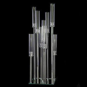 Tall glass wedding centerpiece crystal candelabra table lamp