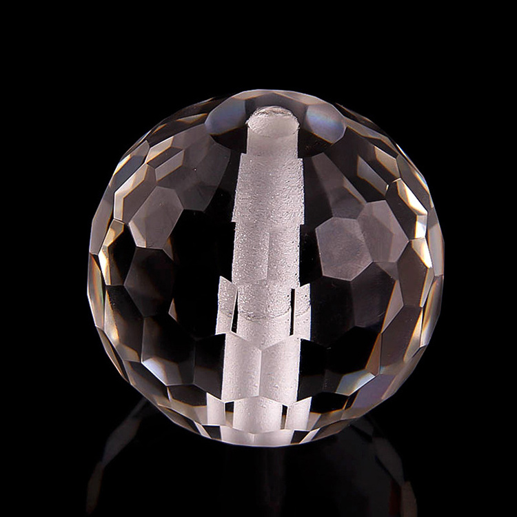 MH-Q0392 Solid faceted Crystal Glass sphere Ball with hole