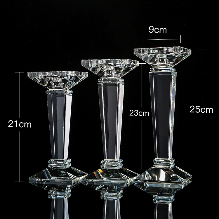 MH-TZ0122 Wholesale Crystal Pillar Holder Candle Holder