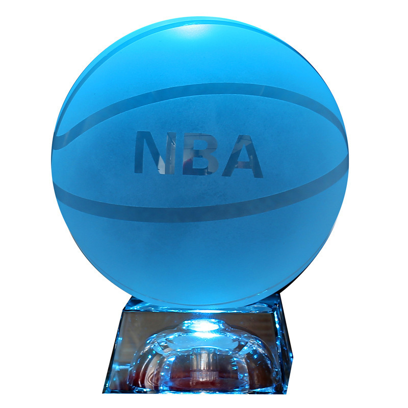 led light crystal sphere globe Football basketball and tennis crystal ball