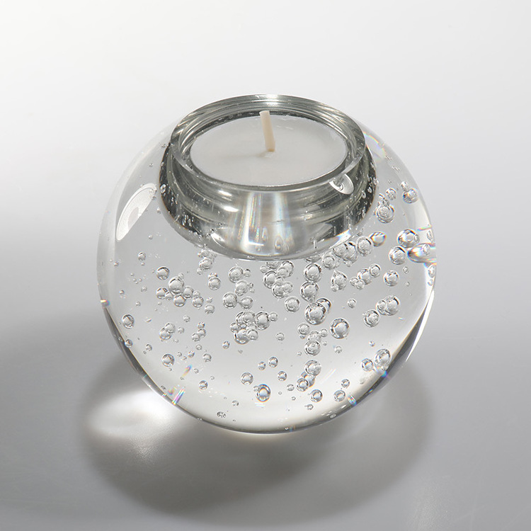 MH-1405 glass bubble ball globe tealight holder crystal bubble ball candle holder