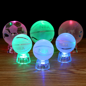 led light crystal sphere globe Football basketball and tennis crystal ball