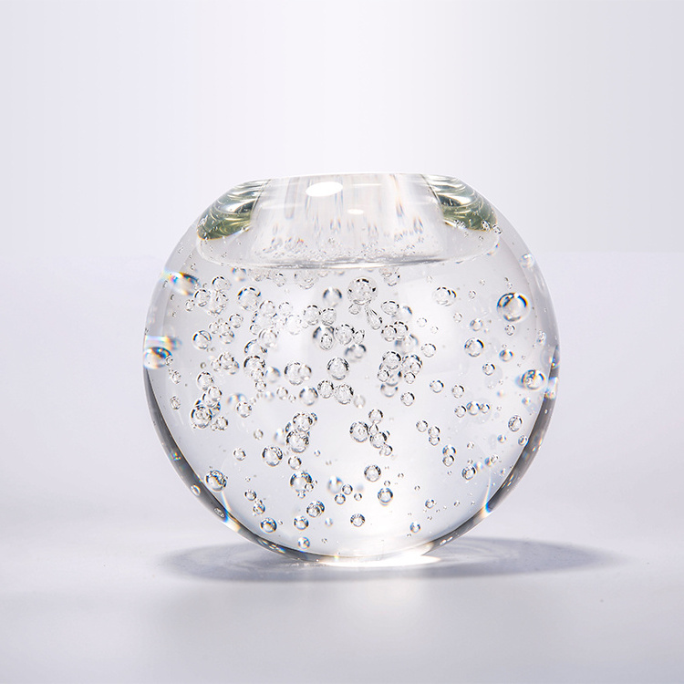 MH-1405 glass bubble ball globe tealight holder crystal bubble ball candle holder