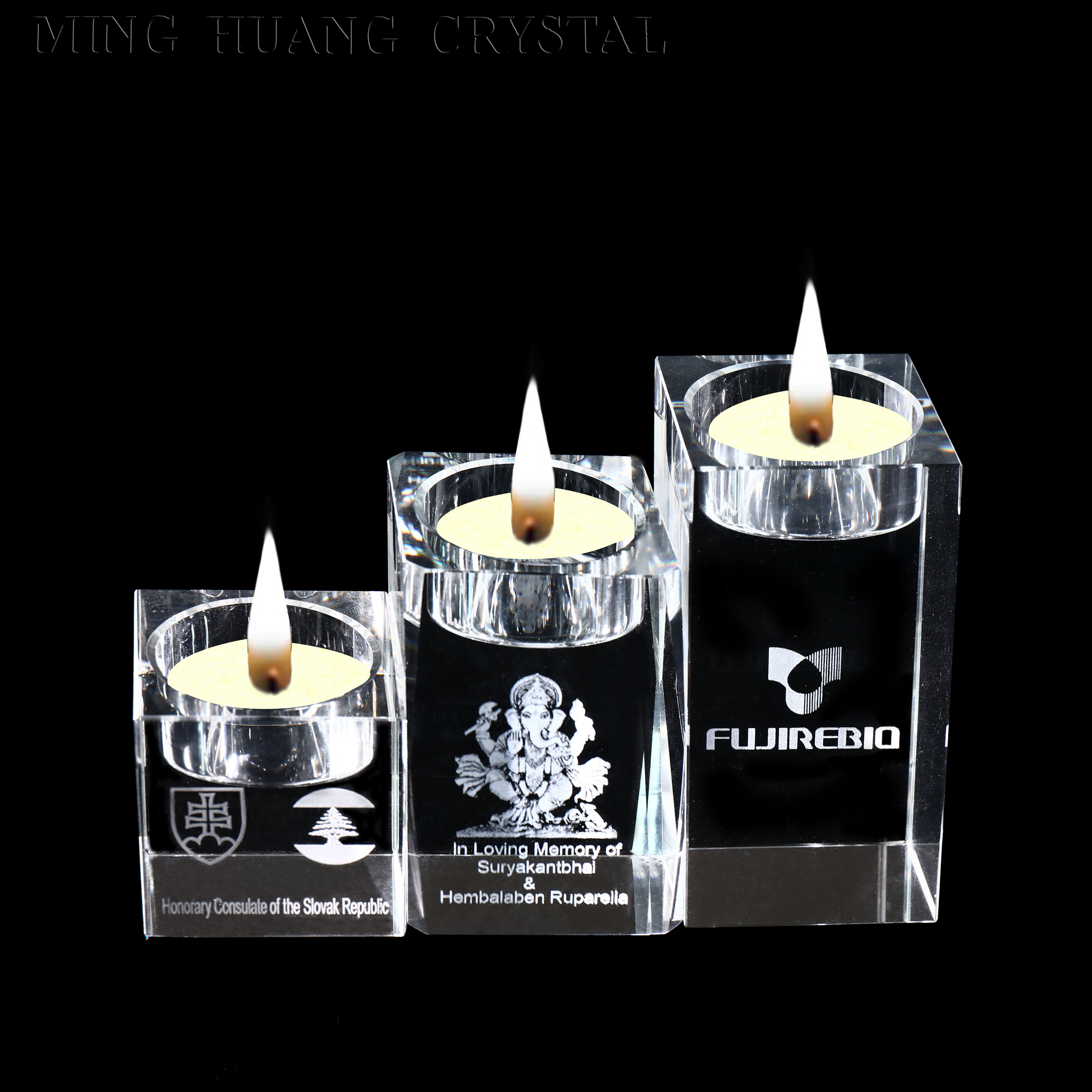 MH-1531 crystal cube shaped tealight candle holders crystal wedding tealight holders