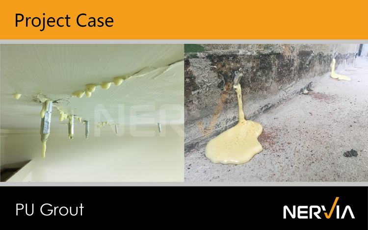 Nervia One component Hydrophobic Polyurethane Grout PU injection for High Pressure Injecting in concrete