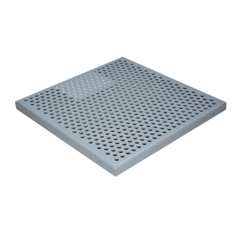 Powder coated false perforated square aluminum acoustic ceiling tile aluminum suspendeded gusset ceiling