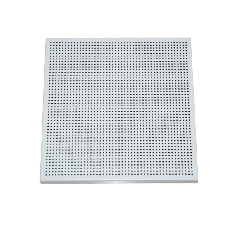 Powder coated false perforated square aluminum acoustic ceiling tile aluminum suspendeded gusset ceiling