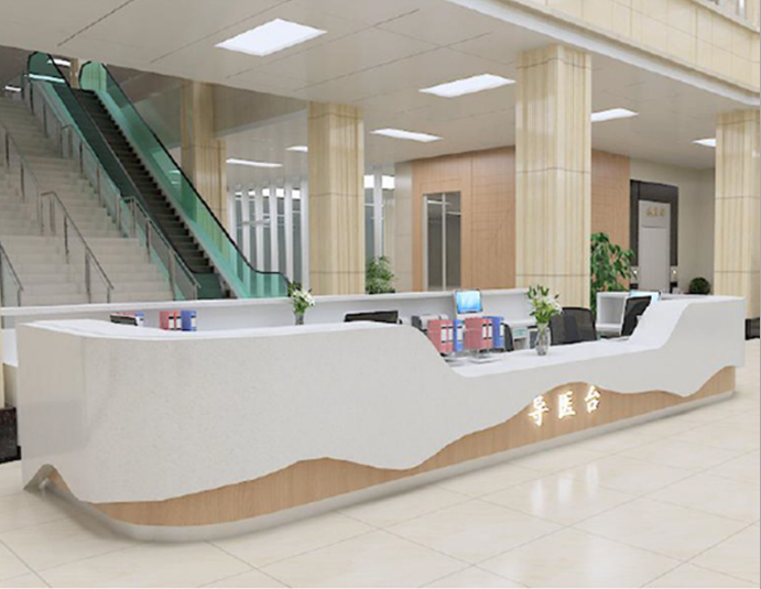 Customized shape Hospital Nurse Station Reception Desk Front Table, reception desk for hotel furniture