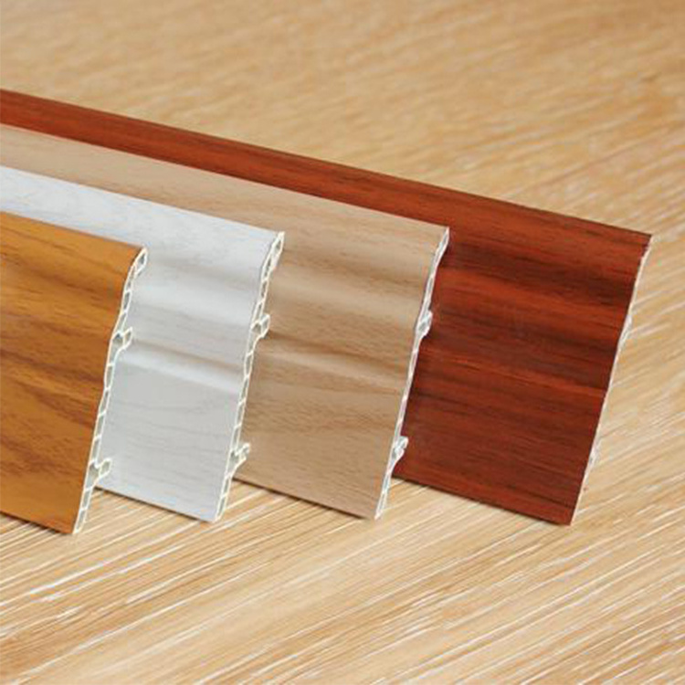 Hot new products wood grain pvc skirting board flooring profile pvc skirting black skirting board from China