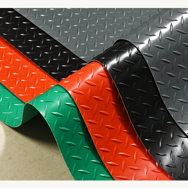 garage coin pattern rubber plastic black pvc flooring rolls made in china