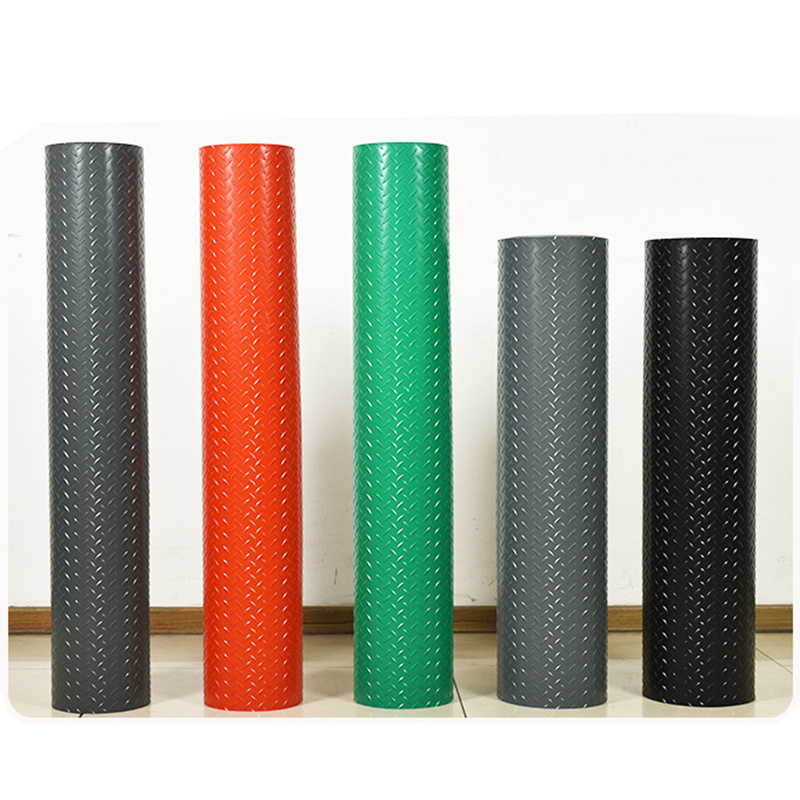 garage coin pattern rubber plastic black pvc flooring rolls made in china