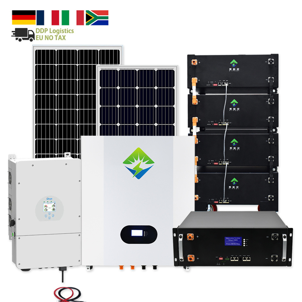 Residential 5kw 8kw 10kw 12kw Hybrid Inverter Solar Battery Pack Complete Solar Power System For Home On Off Grid Solar System