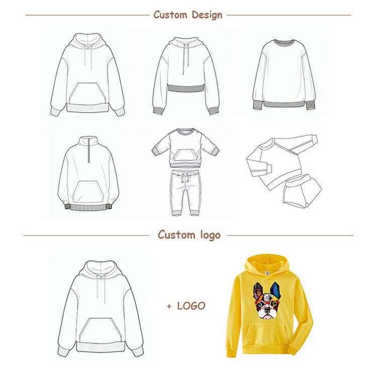 Autumn Winter Custom Logo Toddler Boys Plain Hoodies Sweatshirts Blank Cotton Kids Pullover Crewneck Sweatshirt