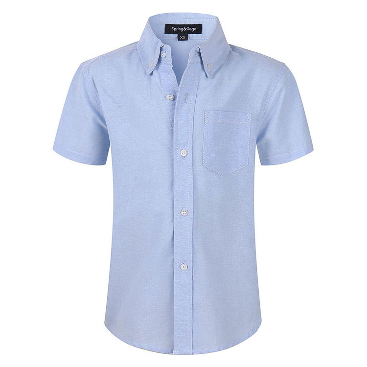 Custom Embroidery Style Summer Mens Oxford Work Shirts Short Sleeve Mens Formal Button Down Shirts