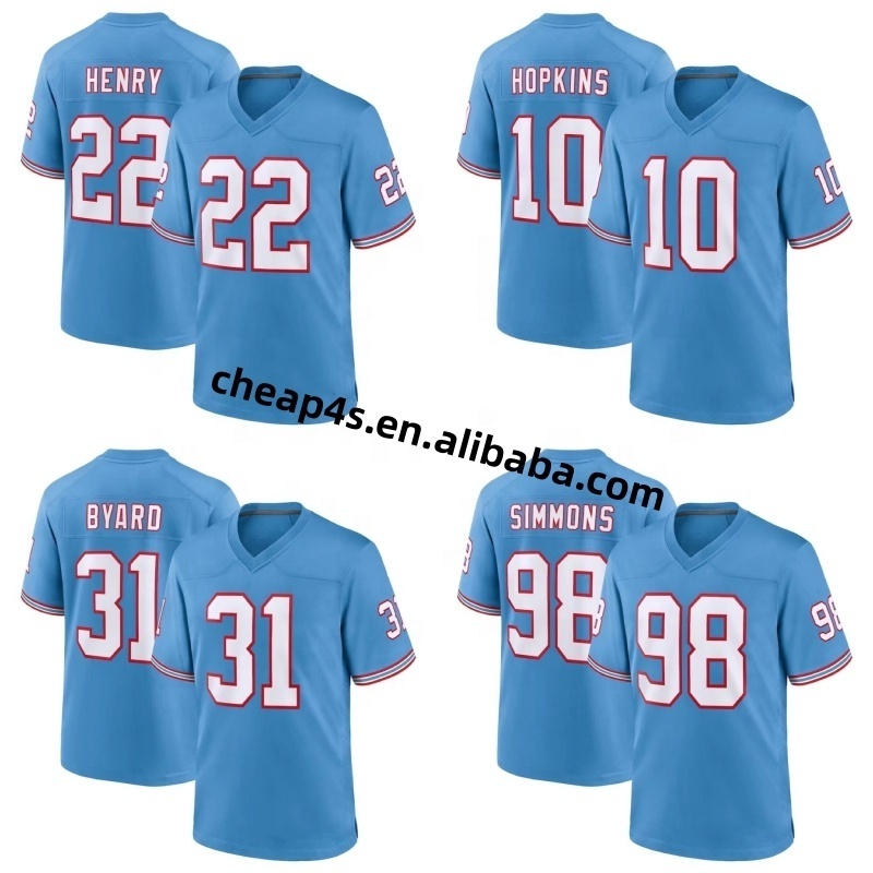 Wholesale American Football Jersey #22 Derrick Henry 34 Earl Campbell 31 Kevin Byard Stitched USA Football Uniform