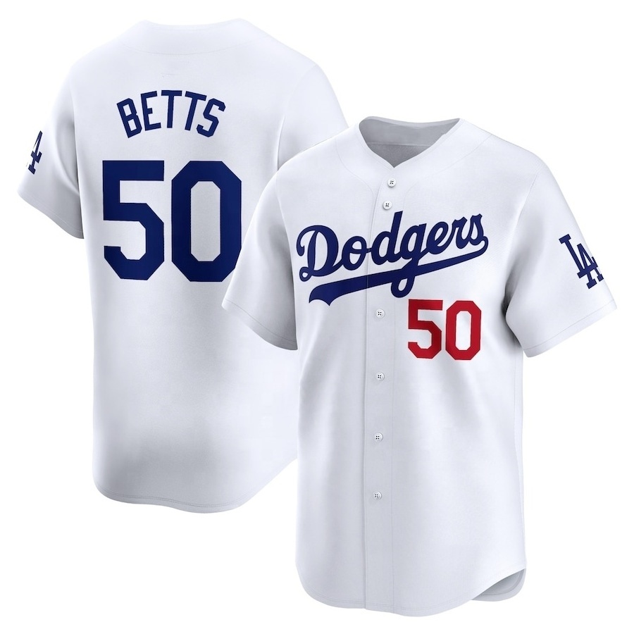 Wholesale Stitched Los Angeles Baseball Jersey Men's White American Baseball Softball Uniform #17 Ohtani 50 Betts