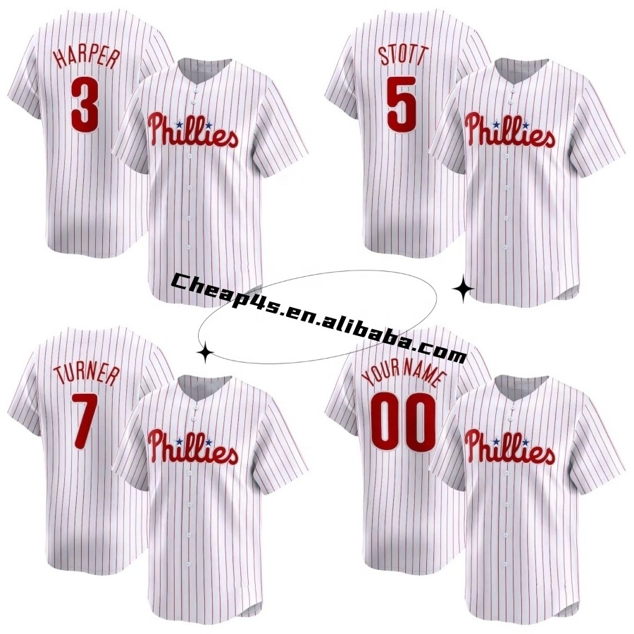 Wholesale Stitched Philadelphia Baseball Jersey Men's American Baseball Softball Uniform #3 Harper 8 Castellanos