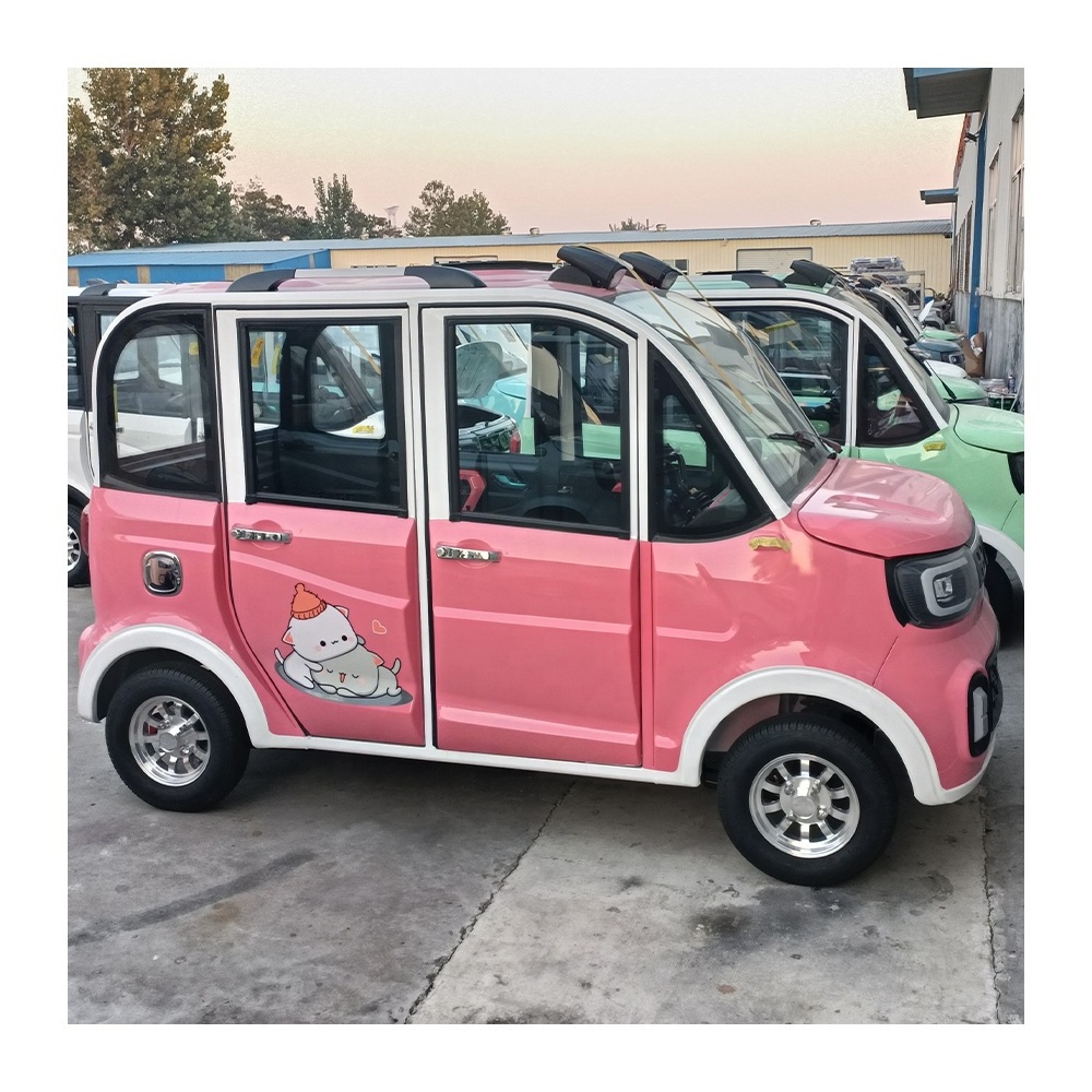 Low Speed Pink Tiny EV New Energy Vehicles for Adult / E Car Small 4 Wheeler Trending Mini 4 Seater Electric Scooter Car