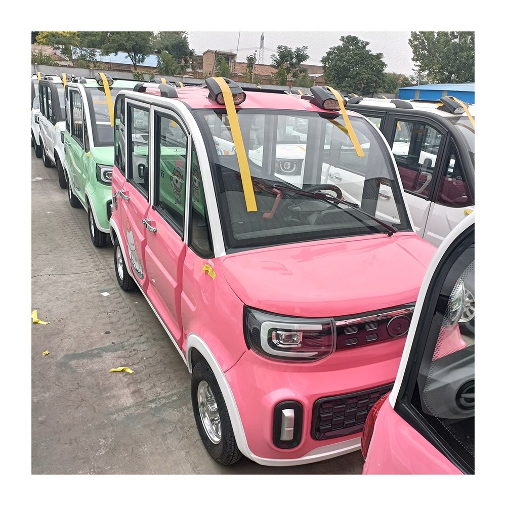 Low Speed Pink Tiny EV New Energy Vehicles for Adult / E Car Small 4 Wheeler Trending Mini 4 Seater Electric Scooter Car