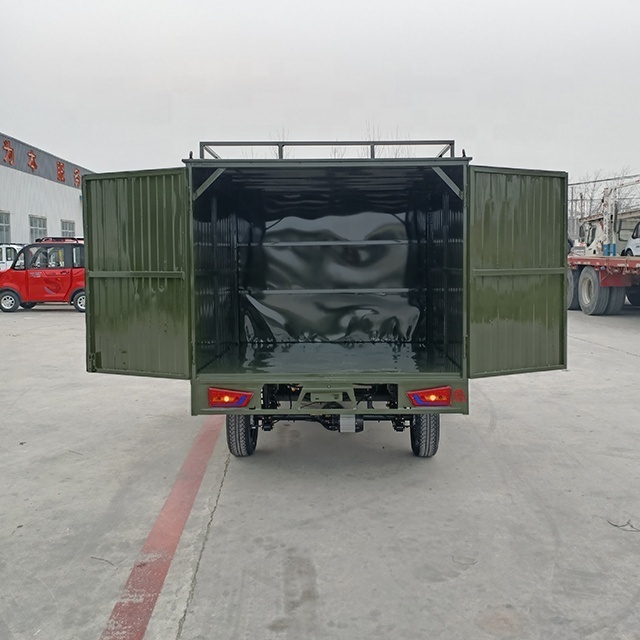 China Battery Powered Utility Vehicles with Box for Transport / 4 Wheel Enclosed Electric Cars UTV Cargo EV Pickup Trucks