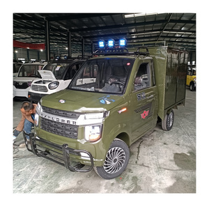 China Battery Powered Utility Vehicles with Box for Transport / 4 Wheel Enclosed Electric Cars UTV Cargo EV Pickup Trucks