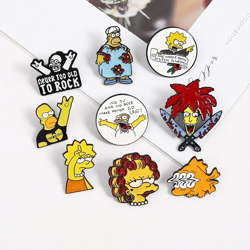 Cartoon Creative Funny Simpson soft enamel lapel pins