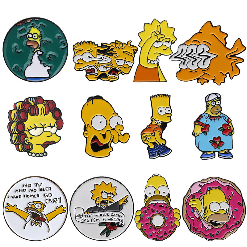 Cartoon Creative Funny Simpson soft enamel lapel pins