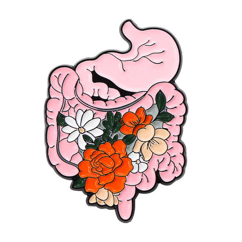 New pink brain modeling alloy brooch exquisite design heart organ series soft enamel lapel pin metal badges