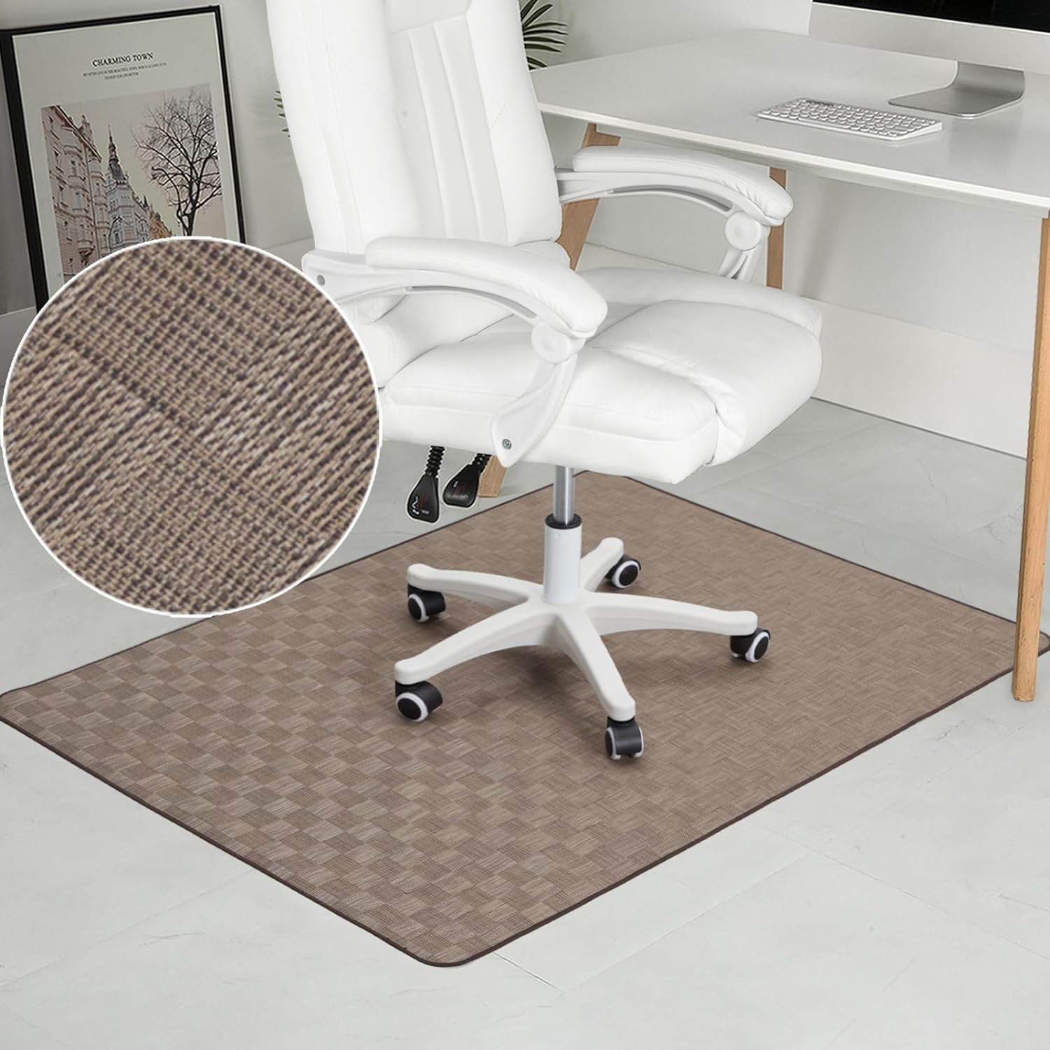 Chair Mat for Hardwood Tile Floor Thick Floor Protector Anti Slip Floor Mat for Office Home