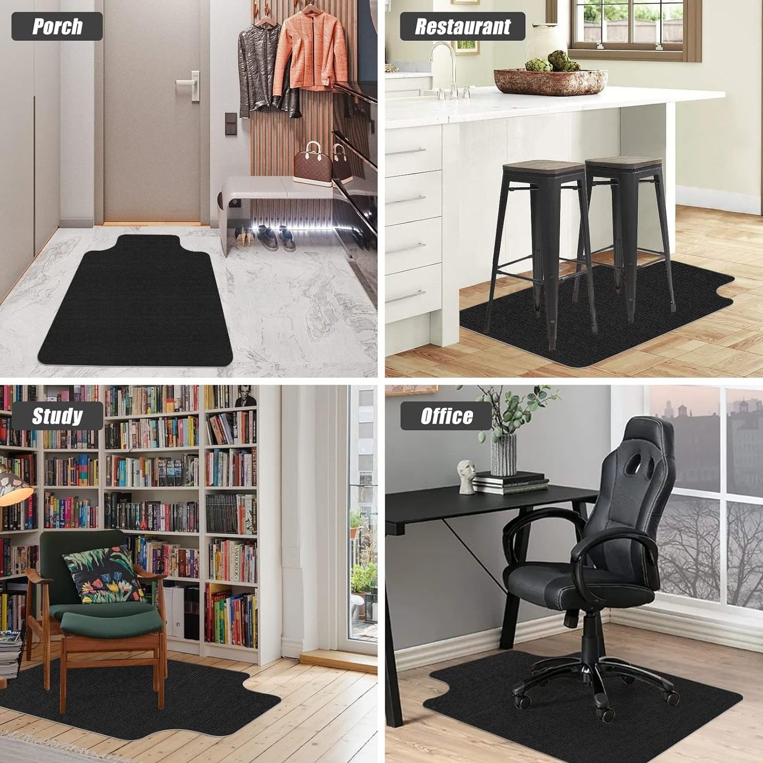 Home Office Chair Mat Anti Slip Non Slip Floor Mat for Hardwood Floor Wheel Chair Non-slip