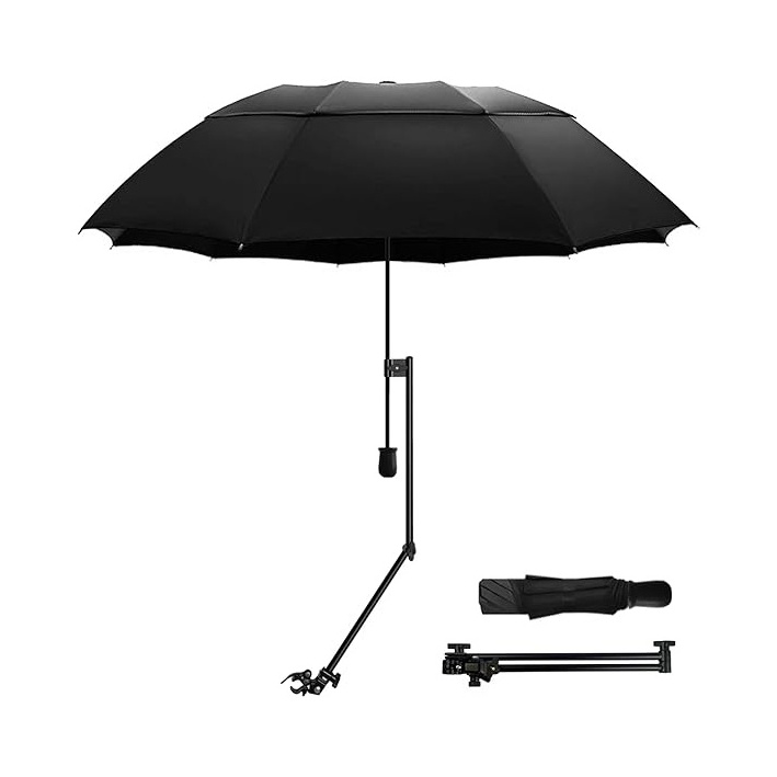 Windproof Design UV Protection Custom Golf Umbrella with Adjustable Universal Clamp Portable Umbrellas