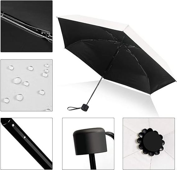 Black Coated Pocket Portable Mini Umbrella Custom Super Small Folding Umbrella