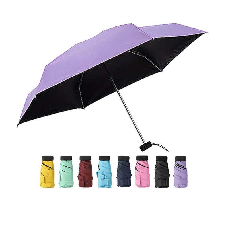 Lightweight Portable Small Mini Umbrellas Foldable Umbrella Logo for Women Men Kids