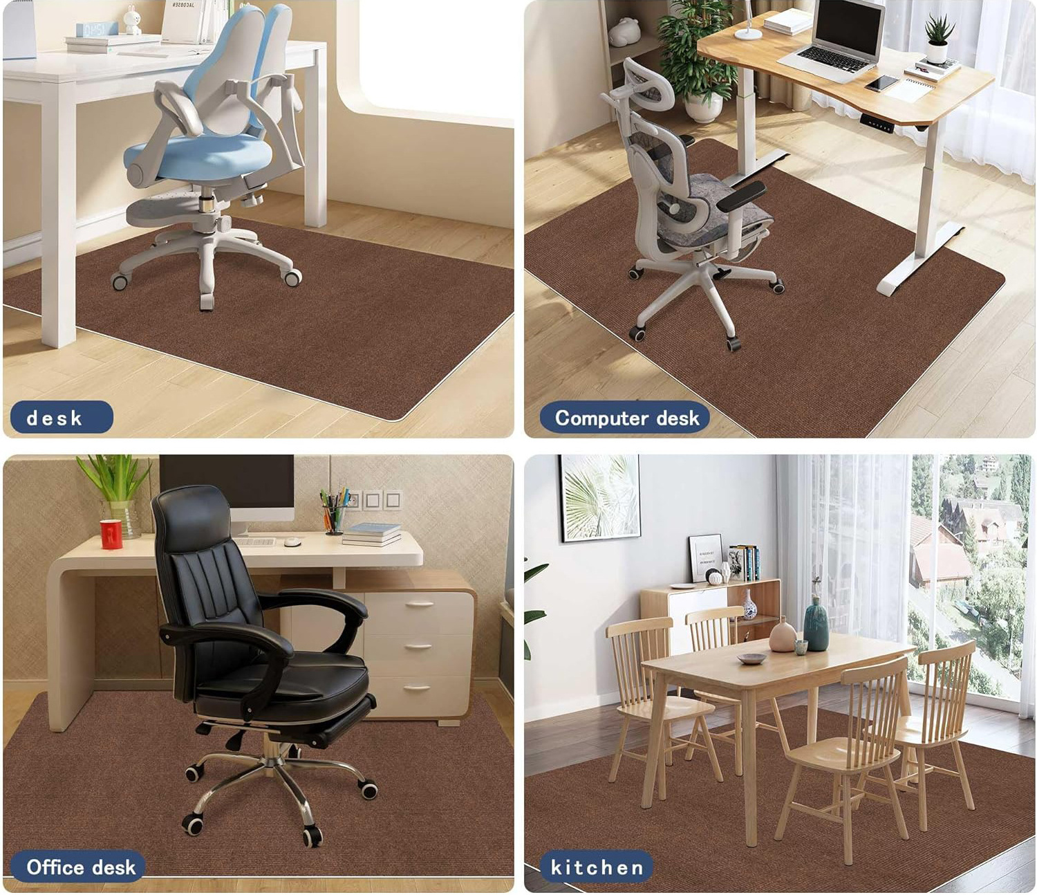 Chair Mat for Hardwood Tile Floor Thick Floor Protector Anti Slip Floor Mat for Office Home