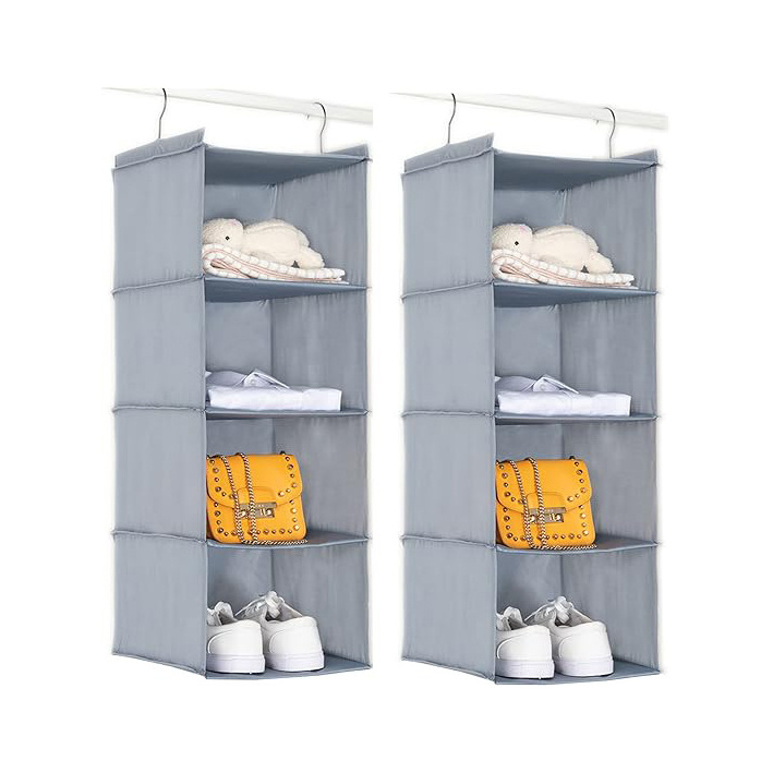 Multipurpose Houseware Fabric Shoe Storage Bag Organizer Hanging Foldable Storage Bags with Hooks