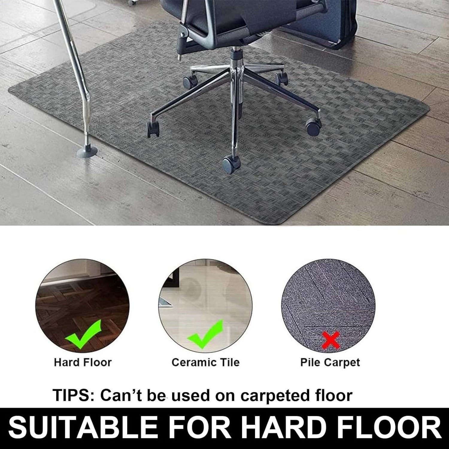 Desk Chair Mat Custom Non Slip Floor Mat for Wheel Chair Office Home Hardwood Floor