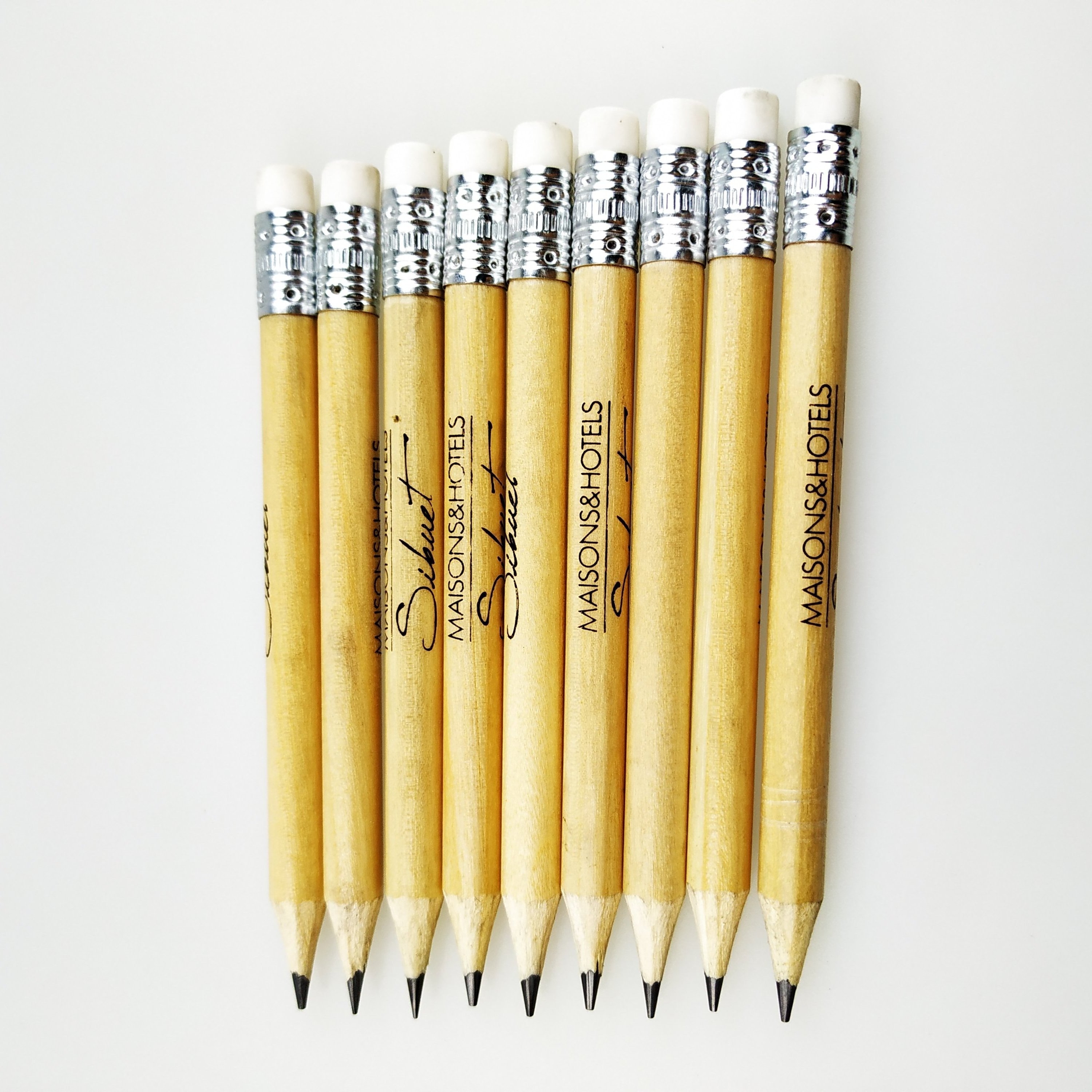 Premium short hotel use original wooden pencil,advertising custom logo small size pencil