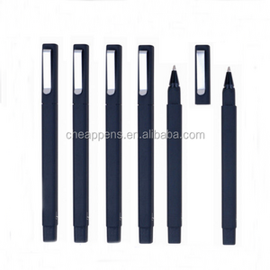 custom logo black square rubber ball point pen