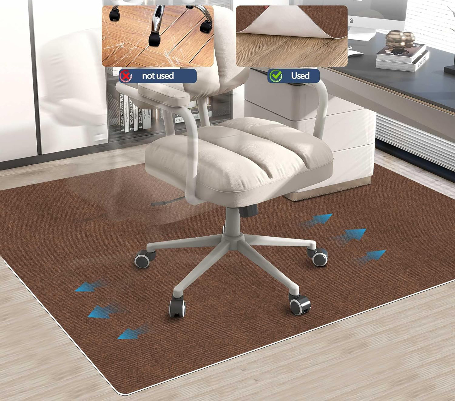 Chair Mat for Hardwood Tile Floor Thick Floor Protector Anti Slip Floor Mat for Office Home