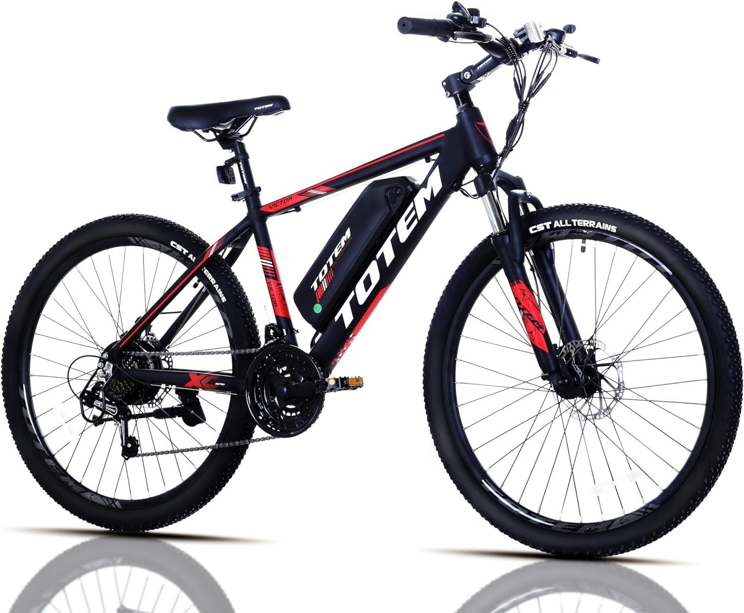 Totem Electric Bike for Adults 26 Electric Mountain Bicycle 350W Motor, 20MPH Victor 2.0 with 36V 10.4Ah Removable Battery