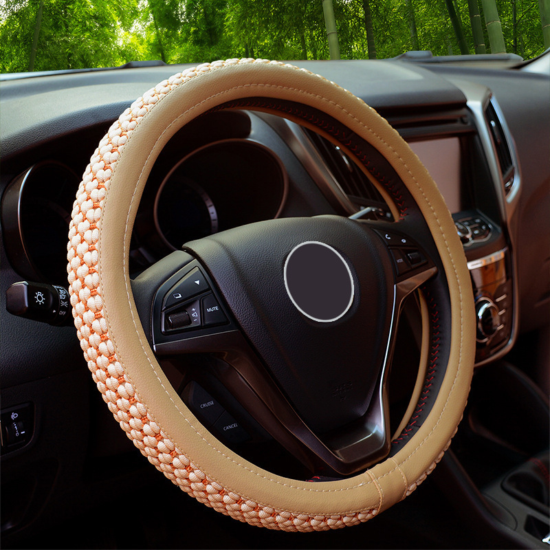 Carbon Fiber Leather Steering Wheel cover Sports style car steering wheel cover