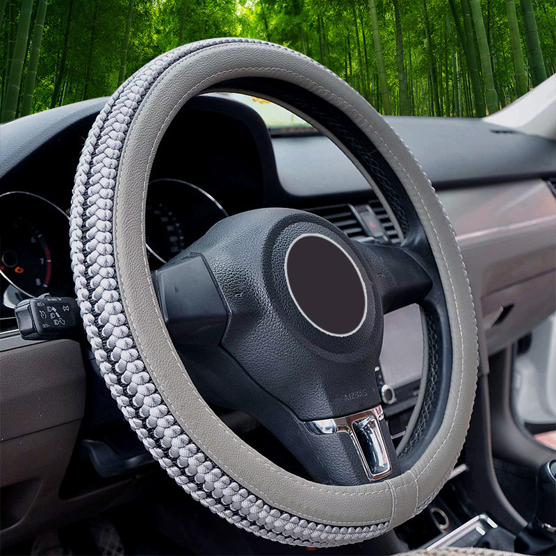 Carbon Fiber Leather Steering Wheel cover Sports style car steering wheel cover