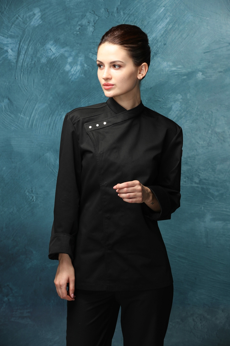 CHECKEDOUT Single breasted long sleeve hot sale modern hotel and restaurant bar kitchen cook chef uniform jacket coat