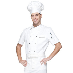 CHECKEDOUT RTS White Color Poly cotton Hotel/Restaurant Chef Uniform Twill Fabric Coat/Chef Jacket