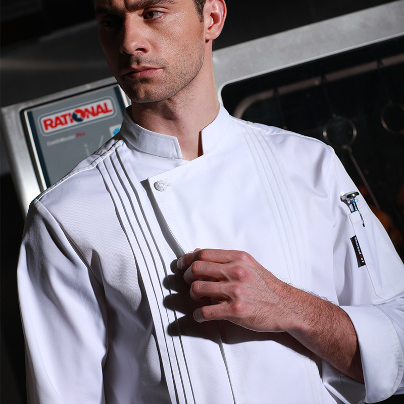 CHECKEDOUT 2024 fashion cook jacket and chef jacket long sleeve chef uniform for hotel and restaurants uniforme chef